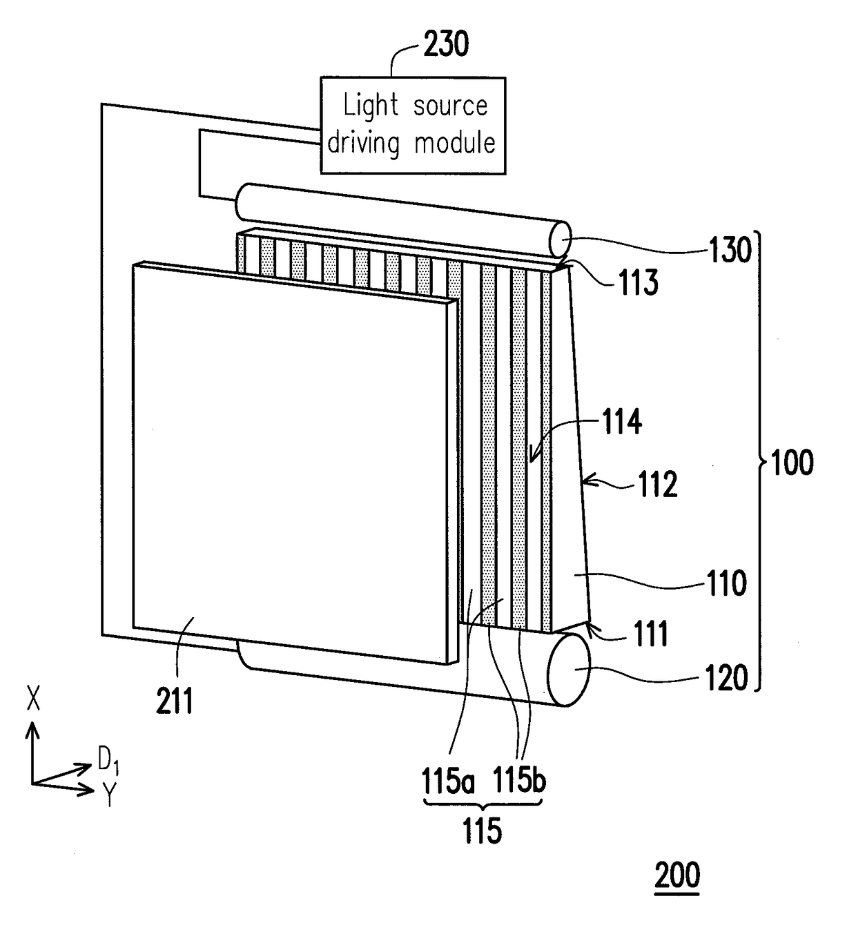 Light source module, display apparatus and method for driving light source module