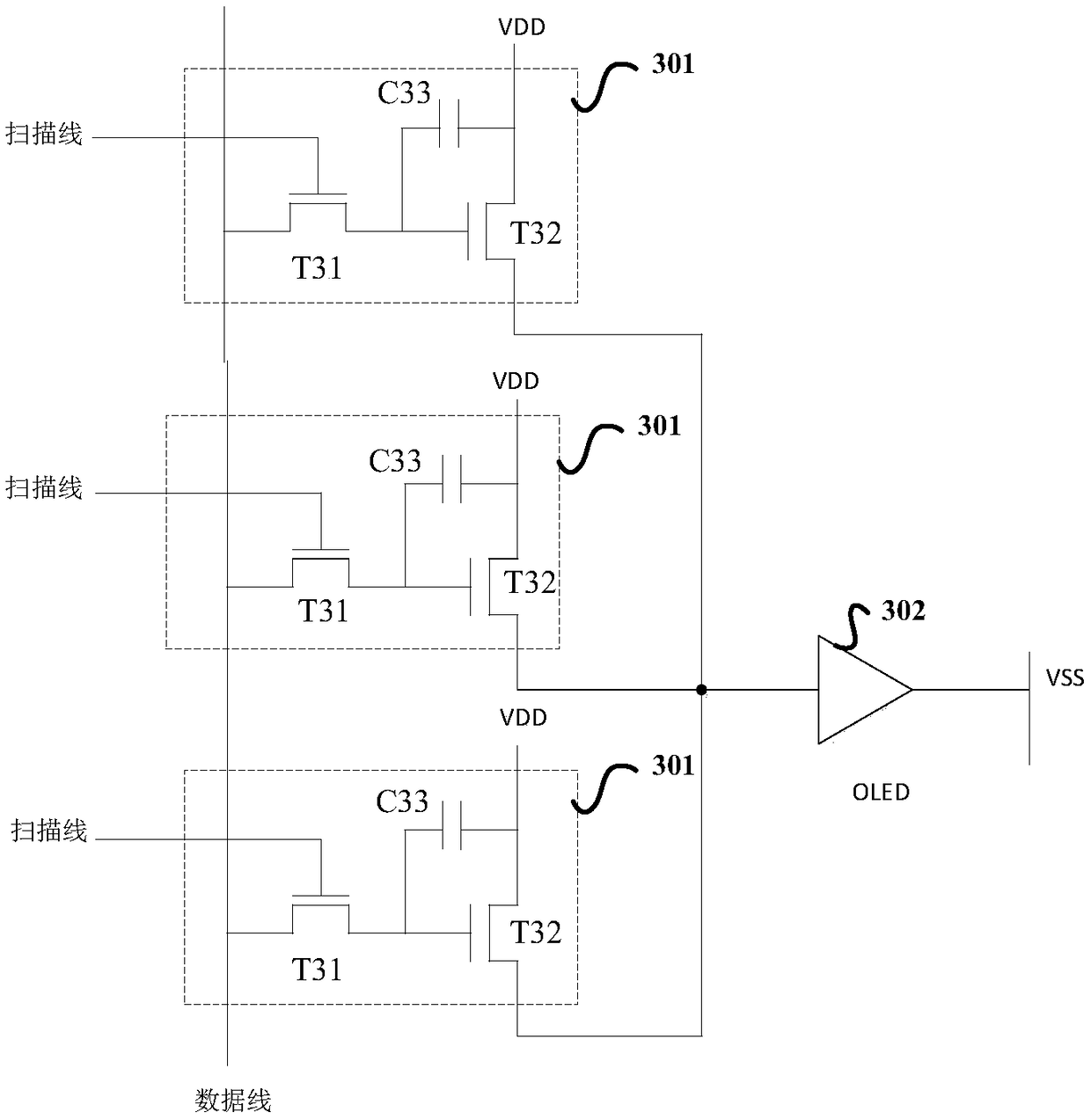 Display screen, pixel circuit unit and control method thereof