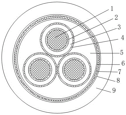 Novel watertight cable