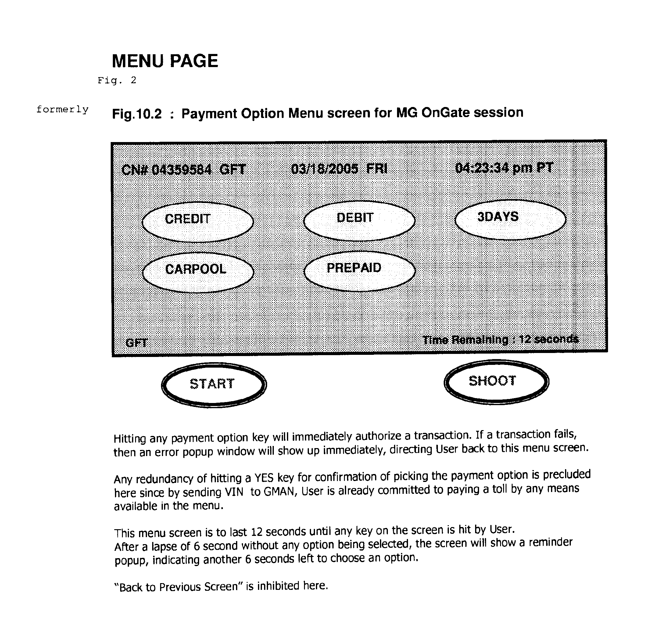 Long-range location-specific menu-driven mobile payment platform mounted on vehicle dashtop