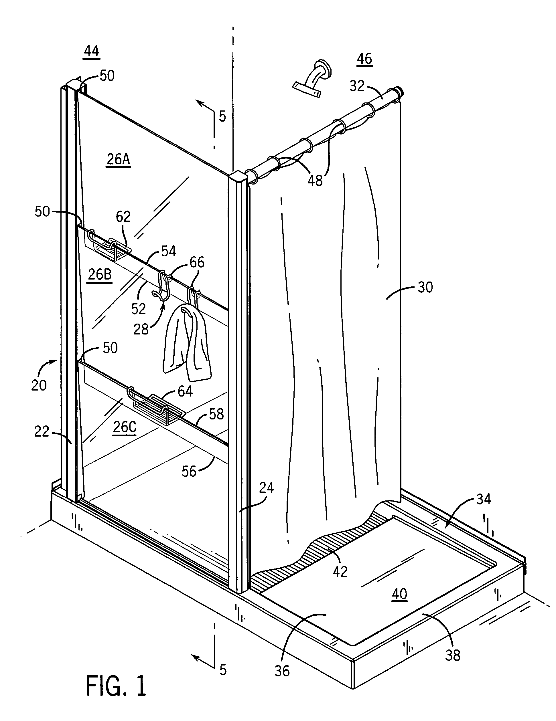 Multi-piece wall bathing enclosure