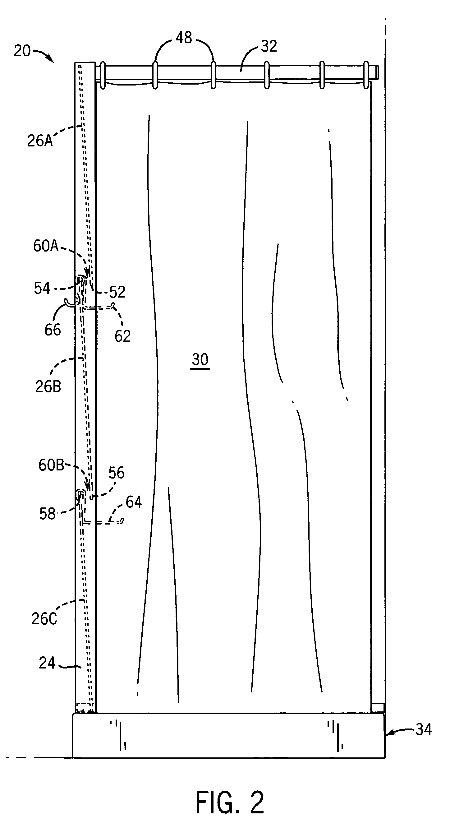 Multi-piece wall bathing enclosure