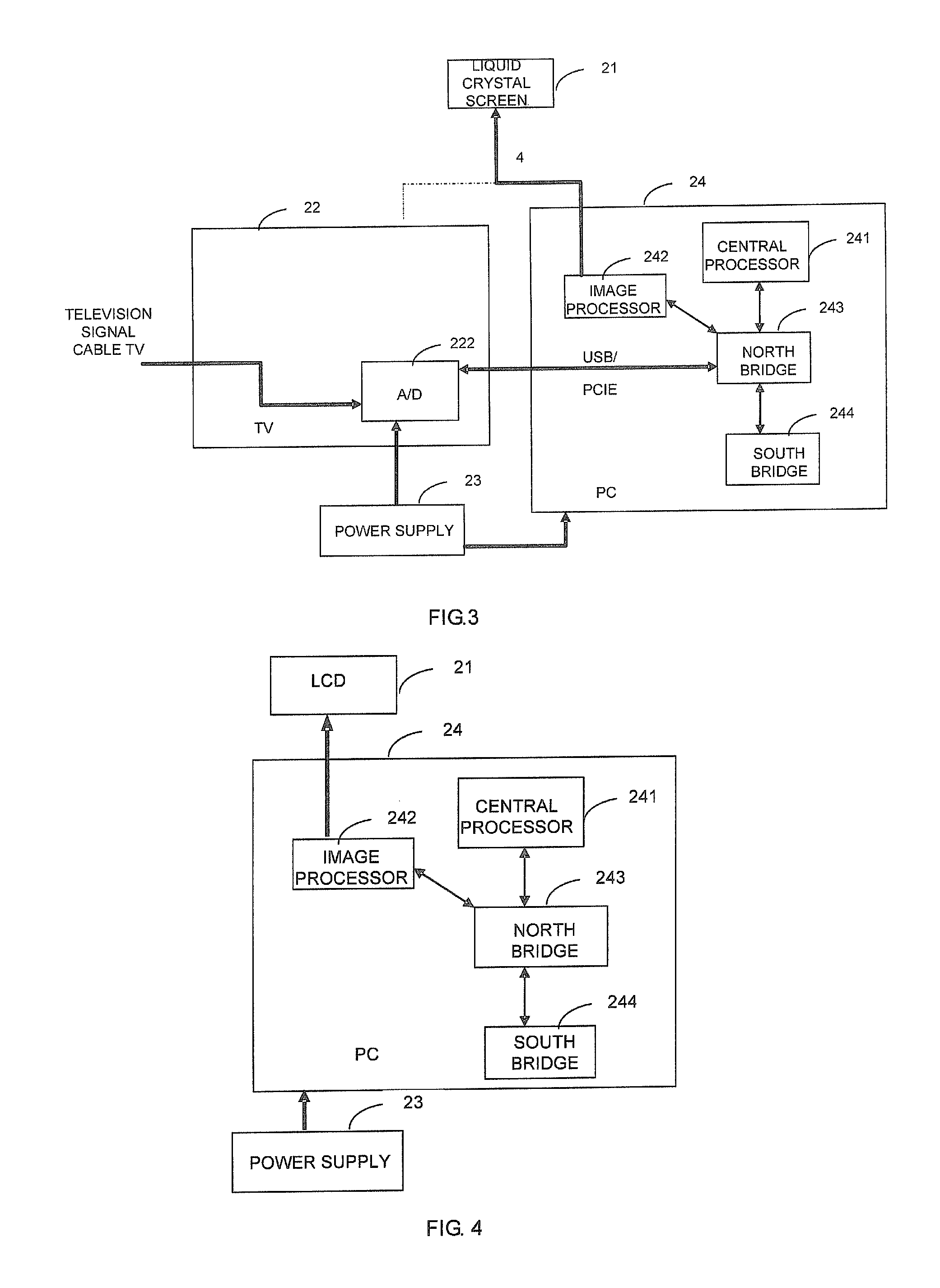 Terminals having a television function and display methods