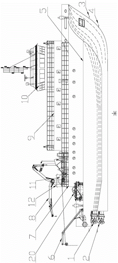 Double-draft three-body scientific research ship