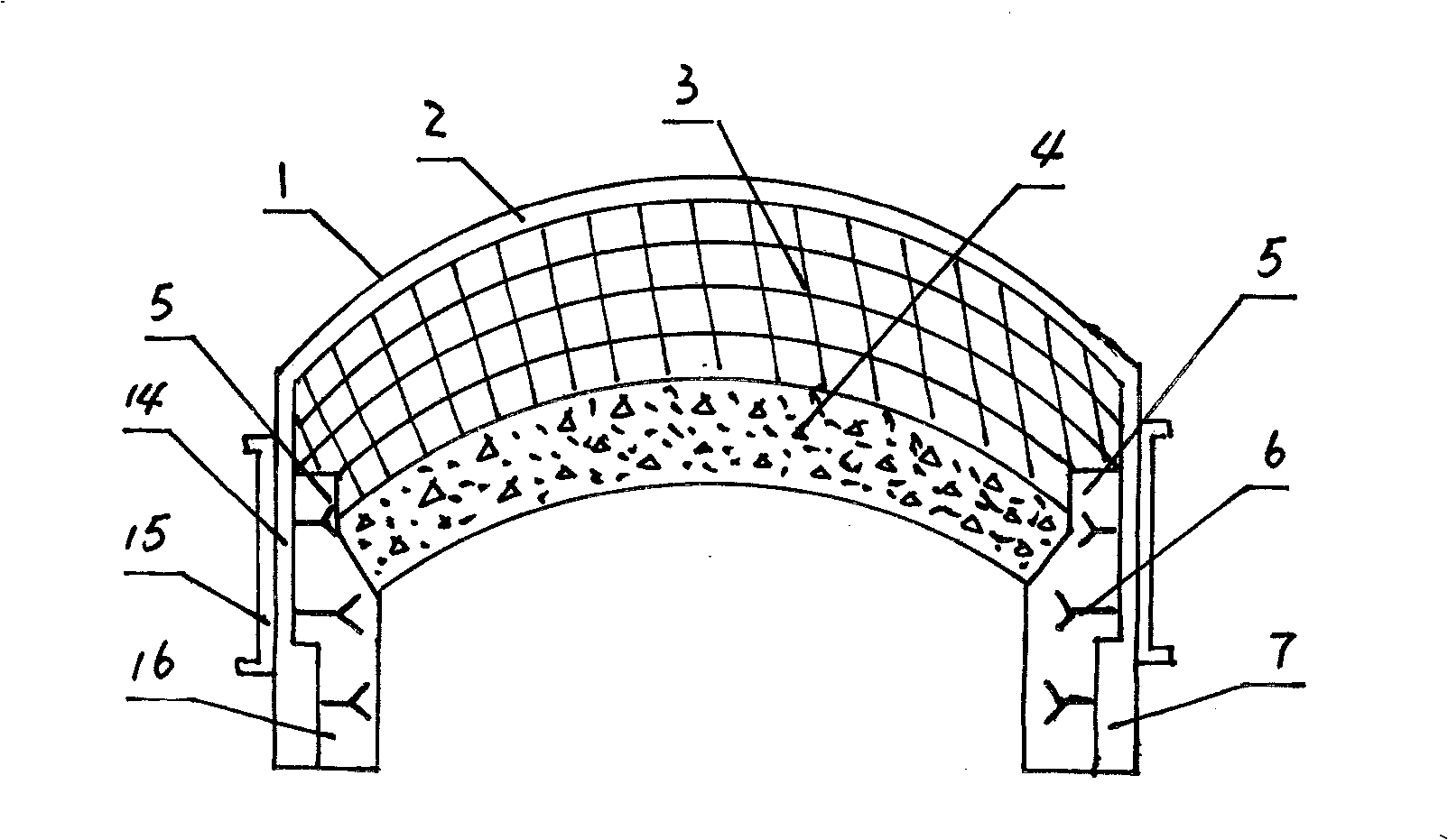 Fluidized calcining furnace ball arc furnace top and method of forming same