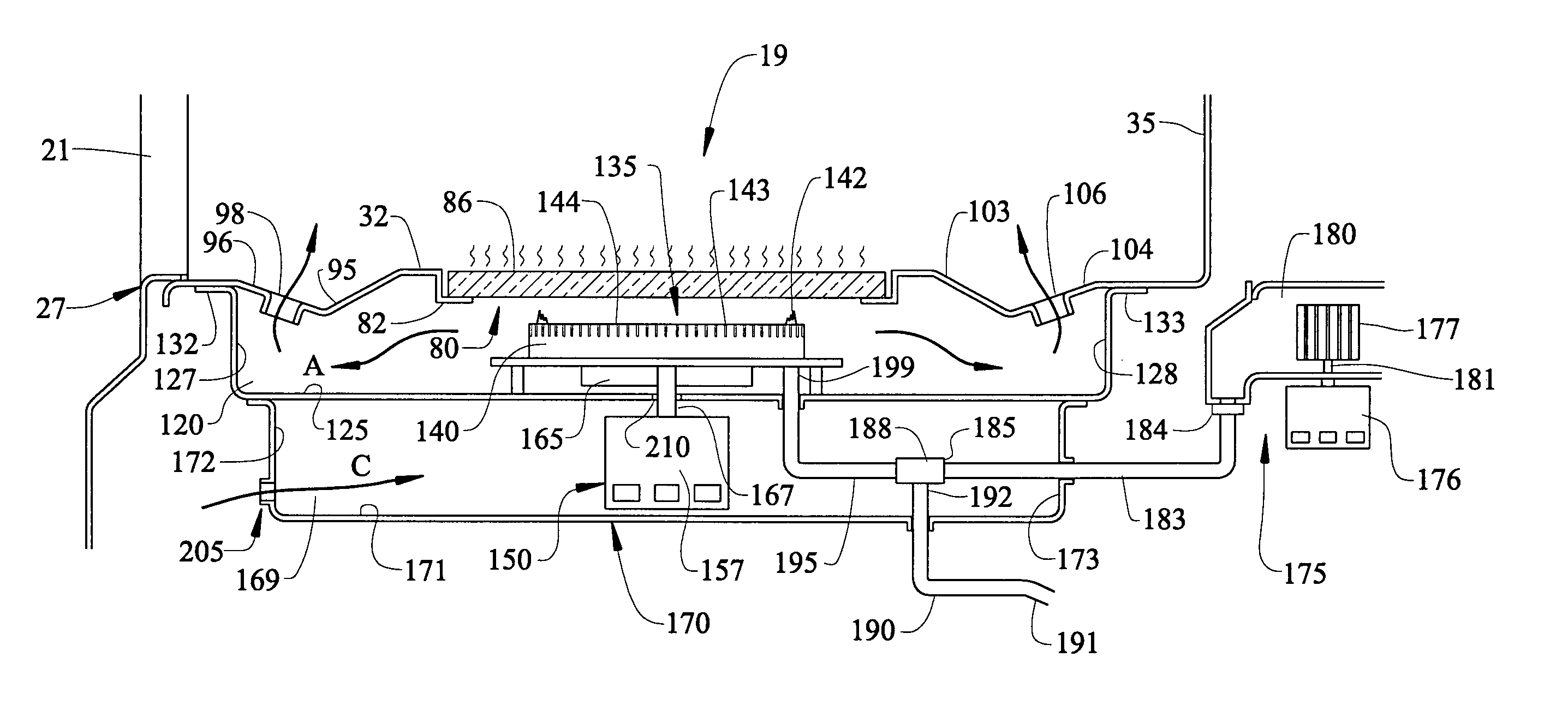 Combination radiant/convection gas cooking appliance