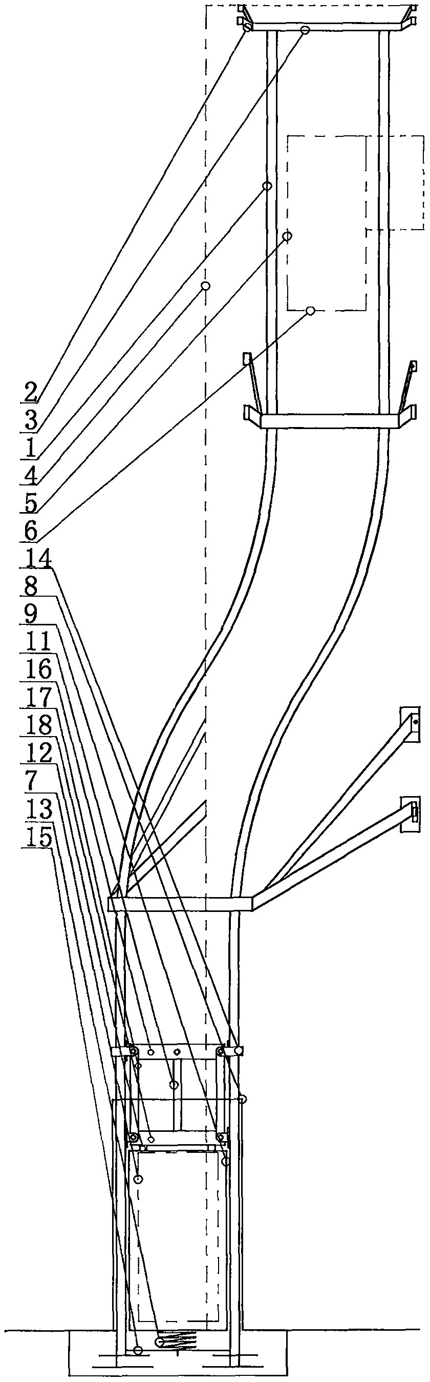 Bent rail elevator lifting rack