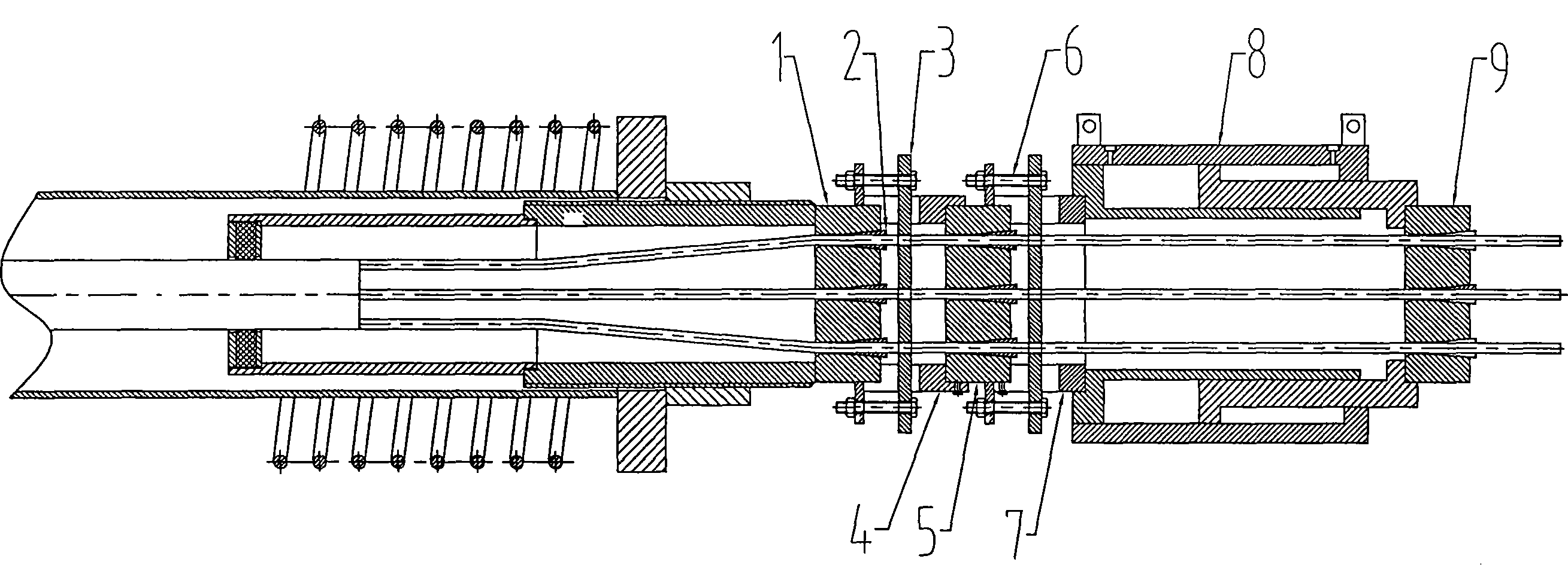 Two arm-brace stretching method of arc bridge tie bar cable