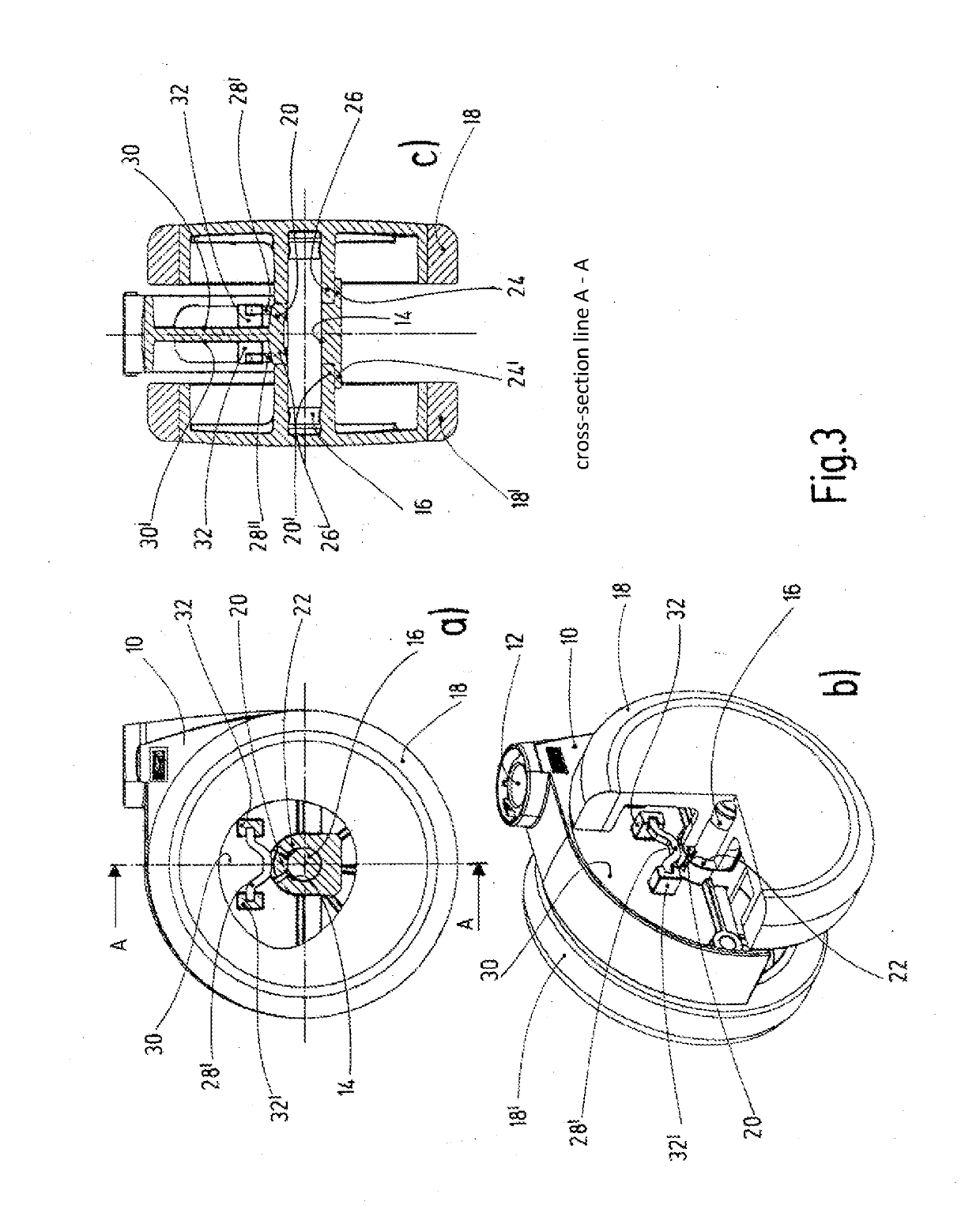 Caster with braking device