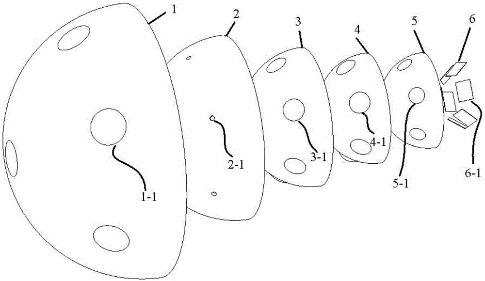 Multi-layer curved surface compound eye type 180° large field of view imaging system