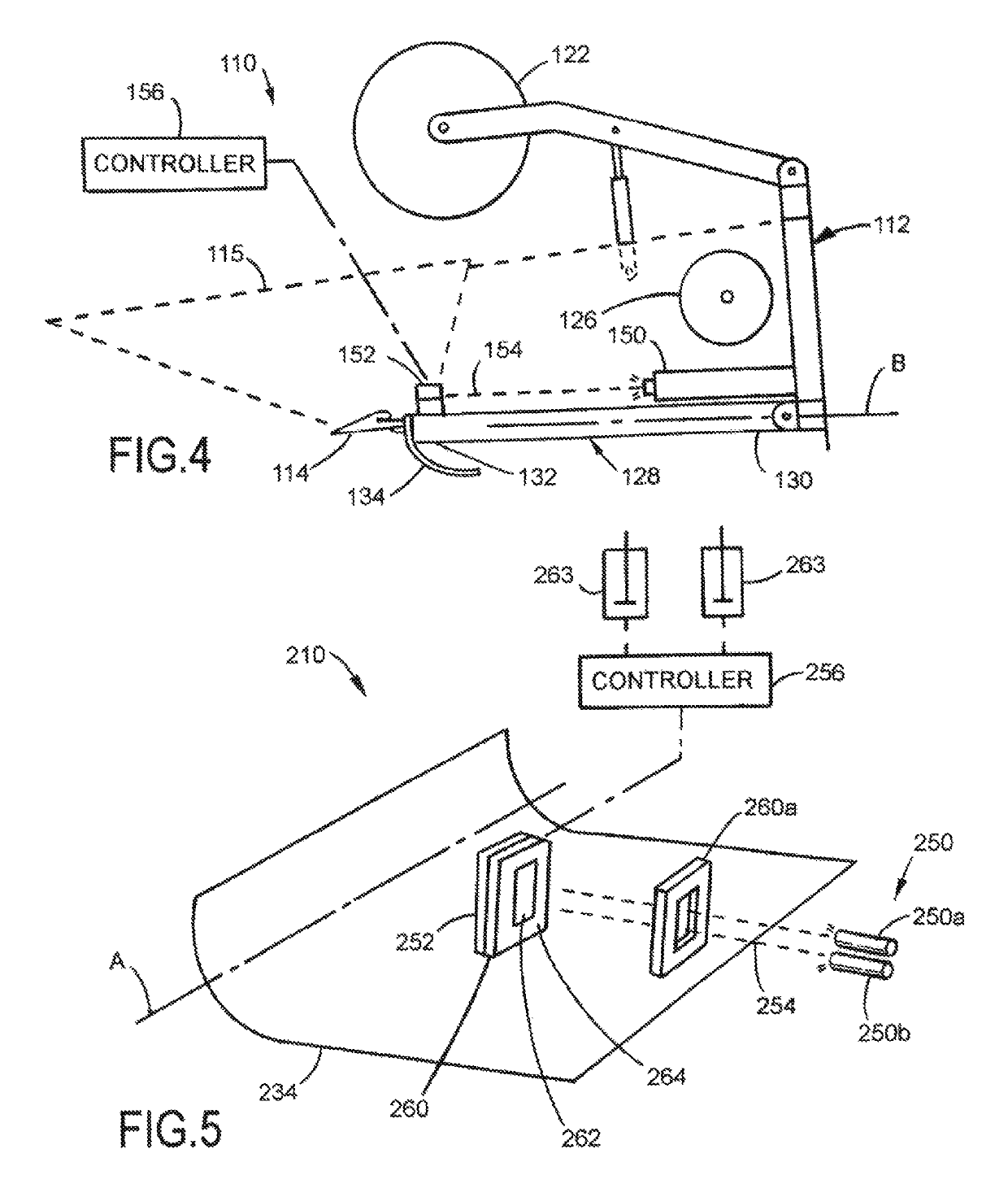 Light beam header height control system for an agricultural harvester