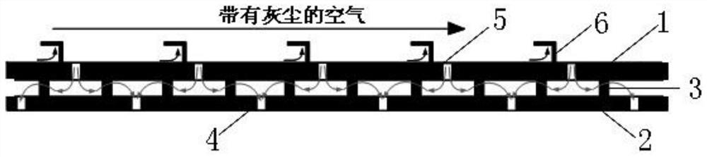 Turbine blades that reduce cooling degradation by regulating the location of internal dust deposits