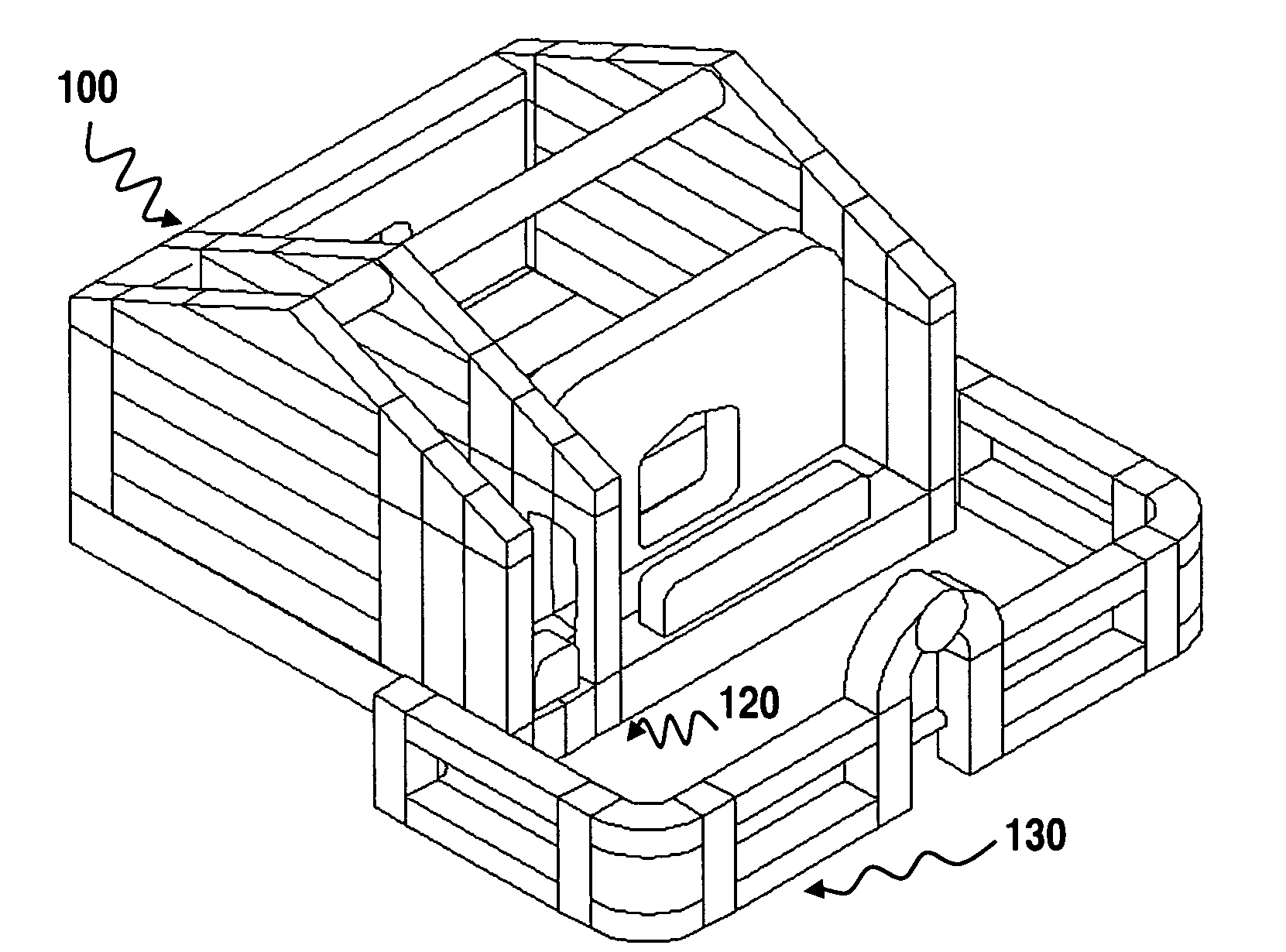 Portable inflatable fencing for amusements