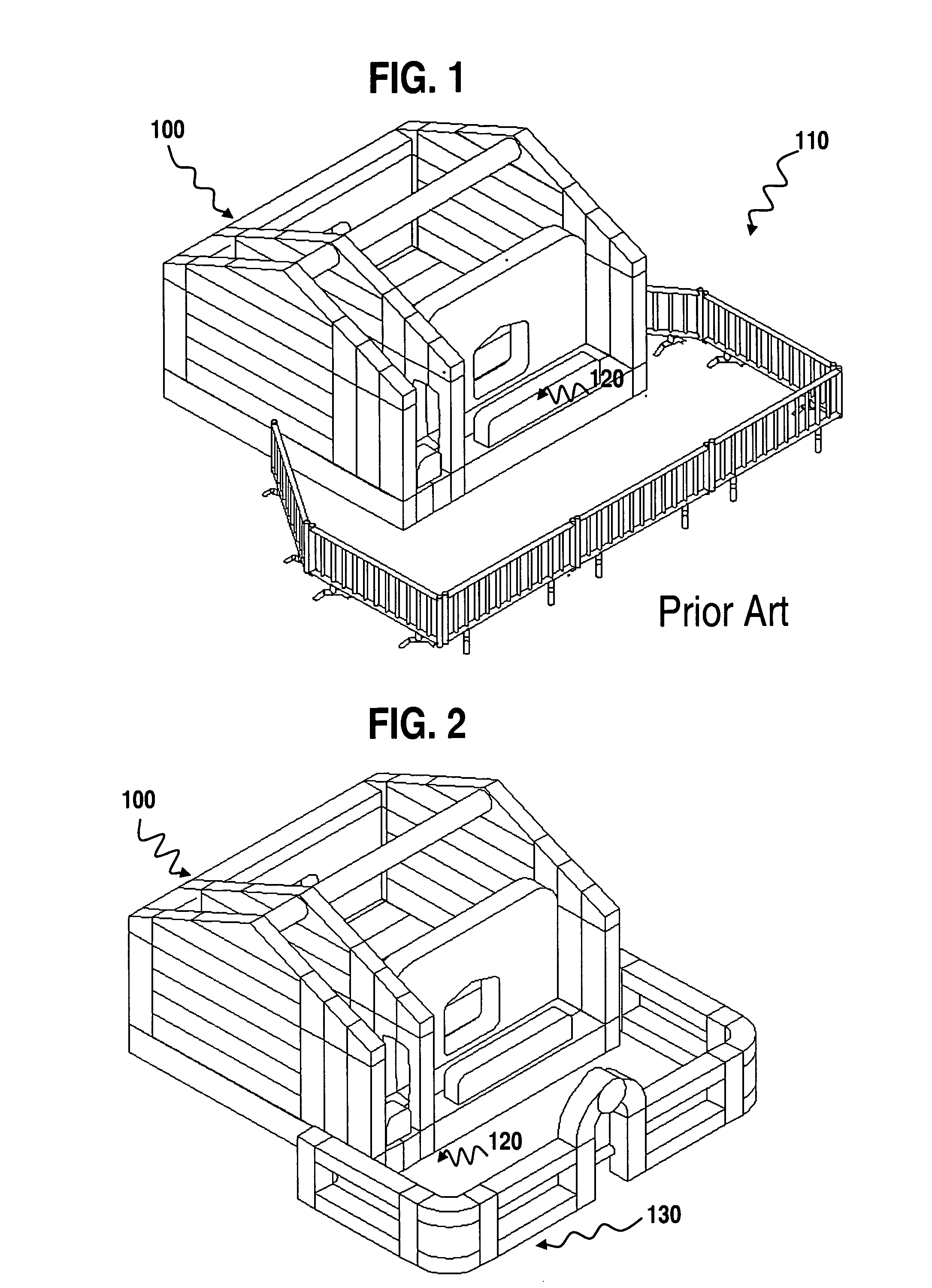 Portable inflatable fencing for amusements