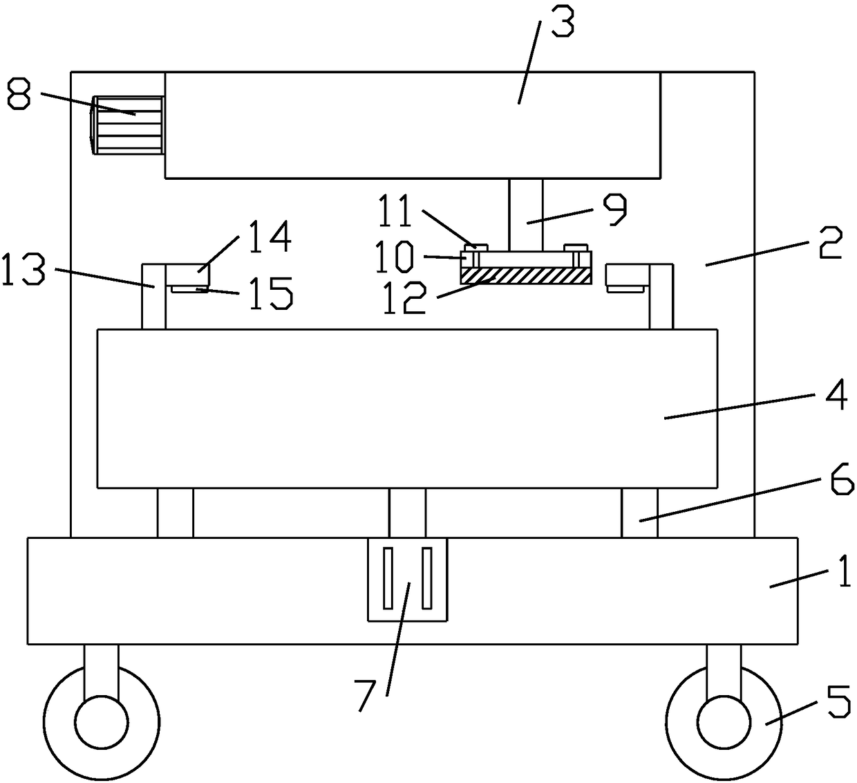 Civil engineering metal plate surface processing device making metal plate convenient to fix