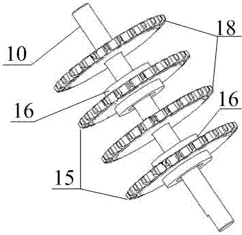 Uninterrupted collecting and discharging machine