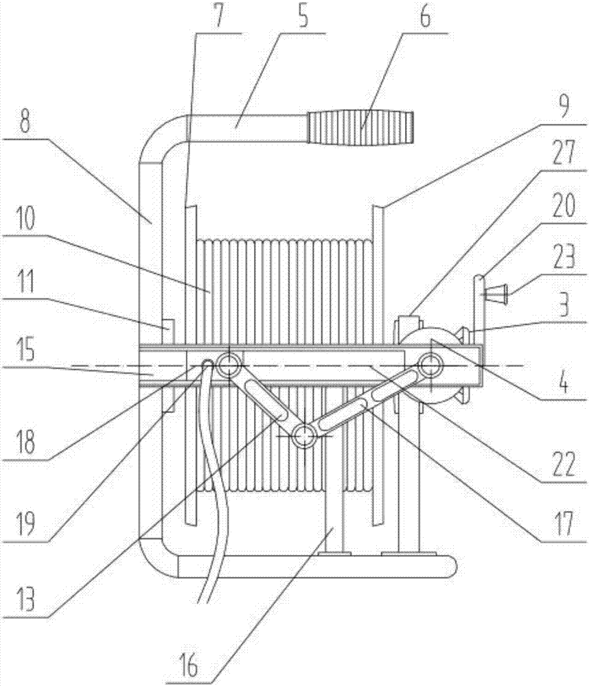 Ground cable winding and unwinding device