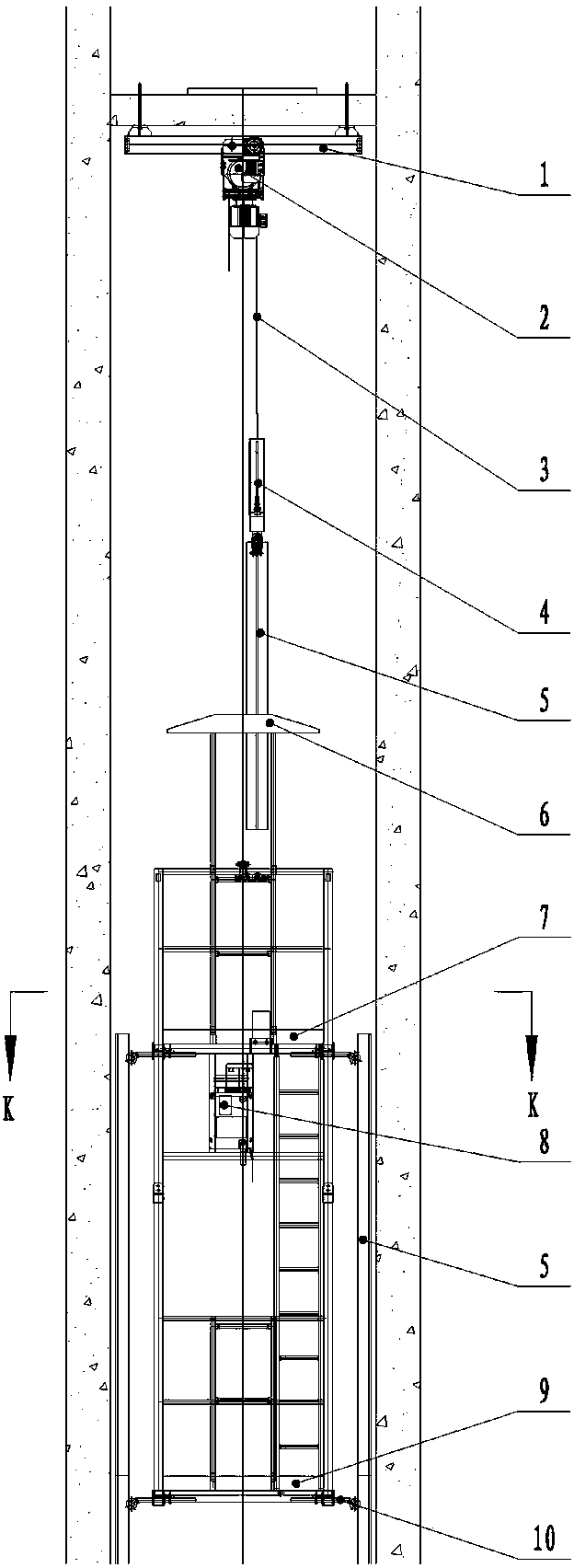 Device special for elevator installation