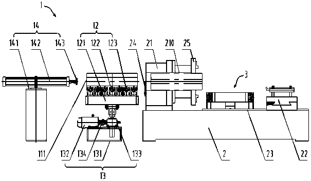 Machine with automatic feeding and discharging function for chamfering internal and external of large bar