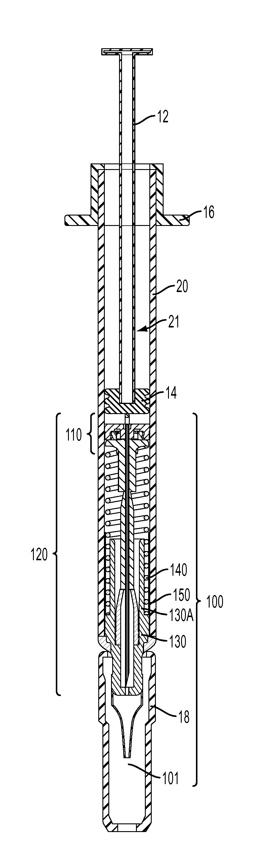 Retractable needle adapters and safety syringes