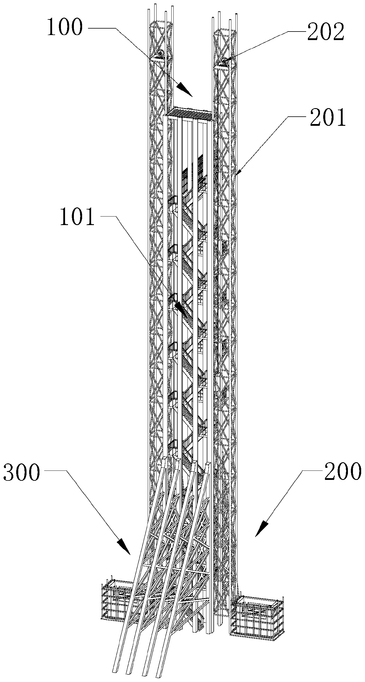 Boarding tower of cruise ship construction tool