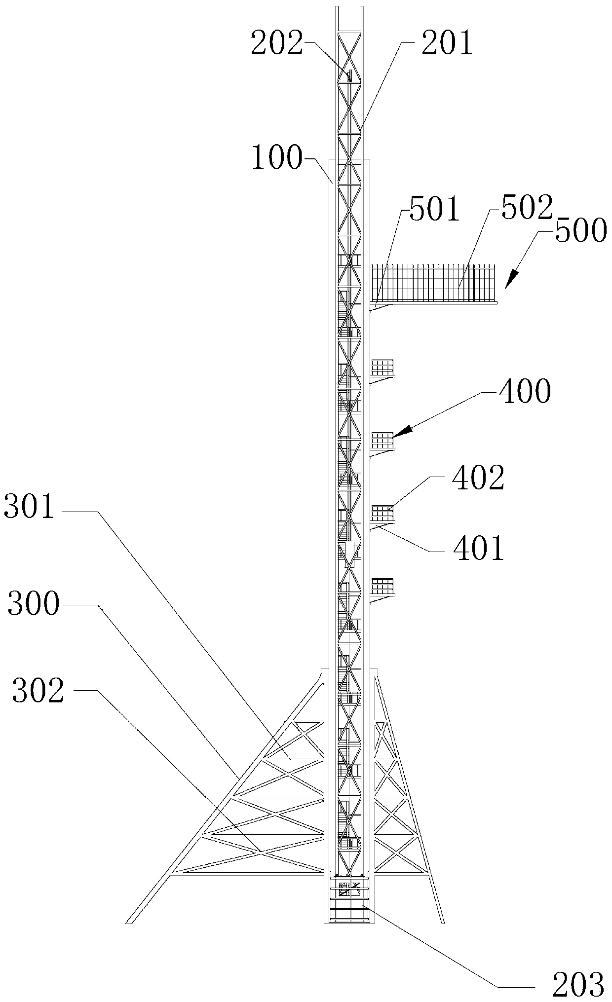 Boarding tower of cruise ship construction tool