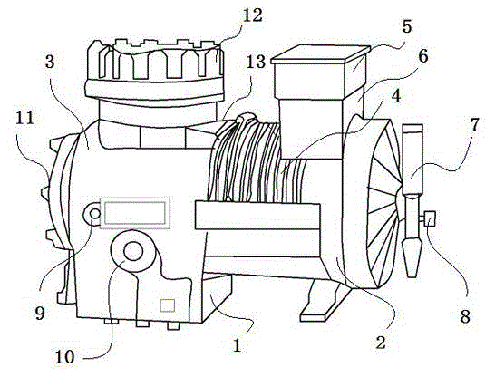 Semi-hermetic refrigeration compressor