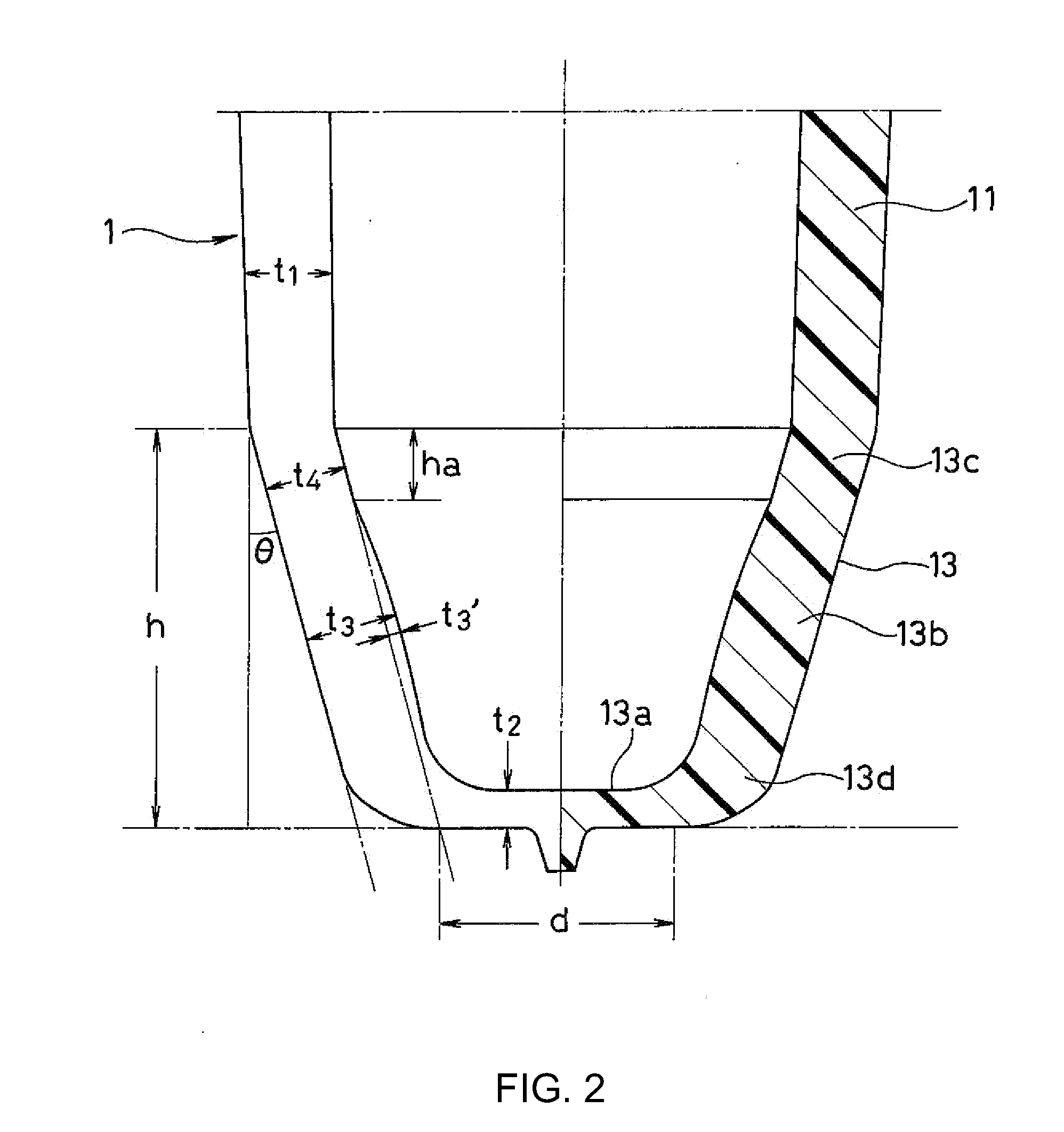 Preform for stretch blow-molded bottle