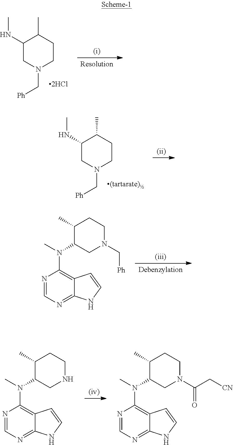 Process for the preparation of (3r,4r)-(1-benzyl-4-methylpiperidin-3-yl)-methylamine