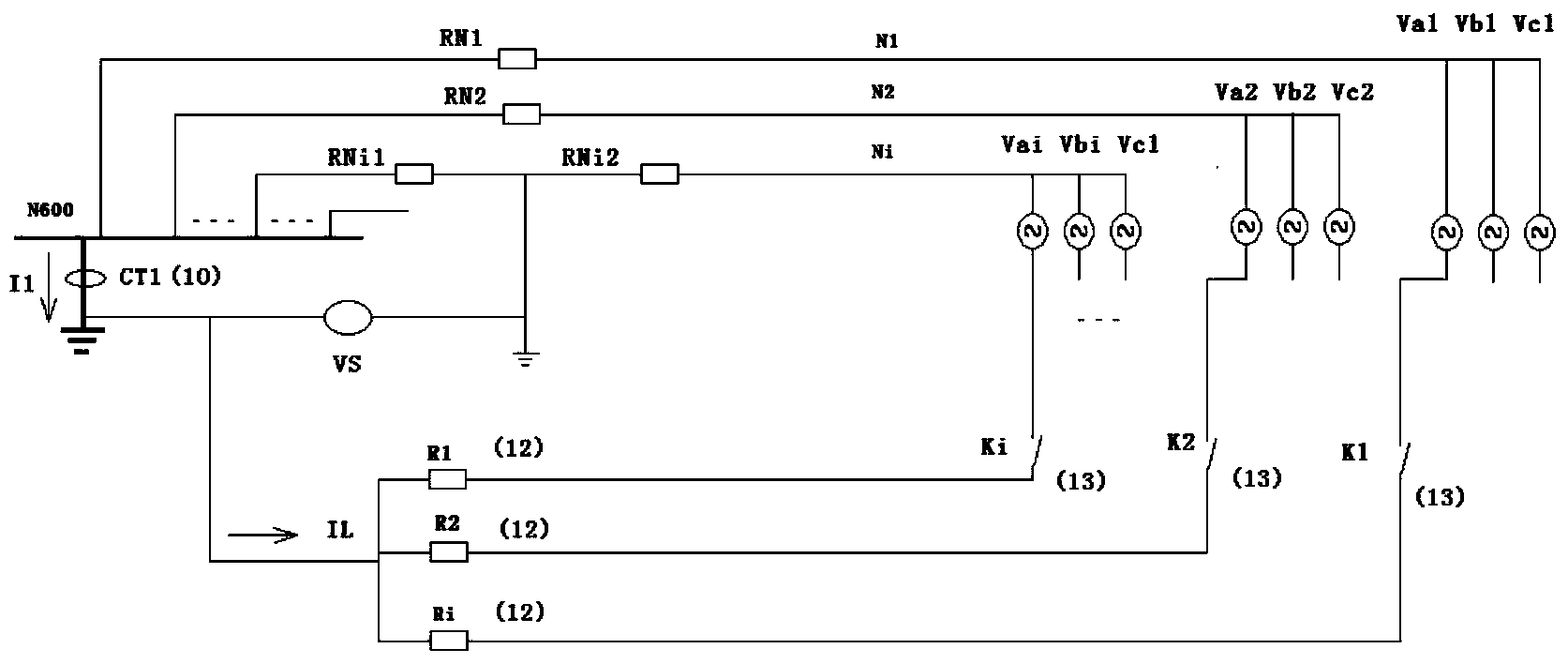 Device and method for detecting multipoint earthing of voltage transformer for electric system