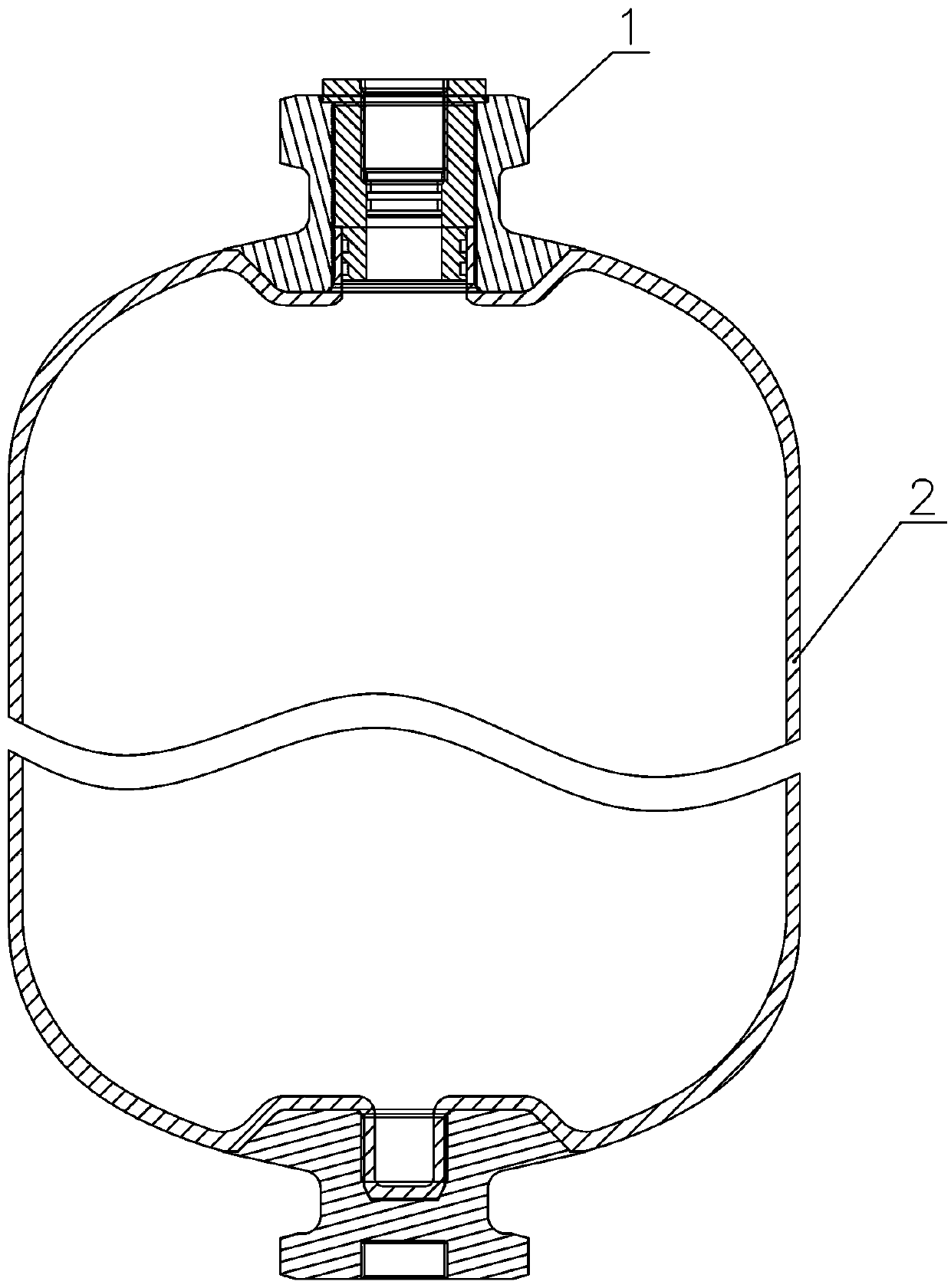 Plastic liner fiber fully-wound gas bottle mouth structure