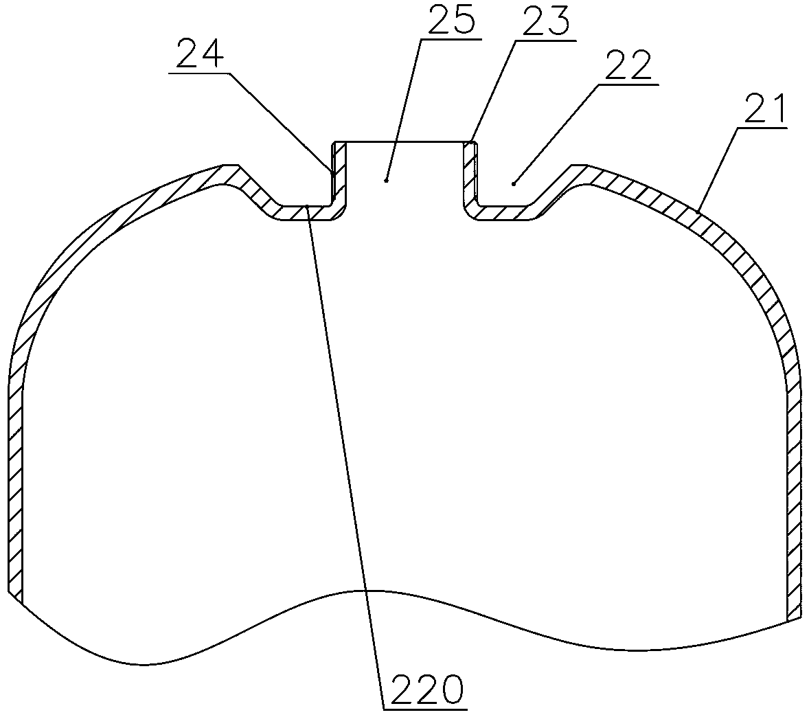 Plastic liner fiber fully-wound gas bottle mouth structure