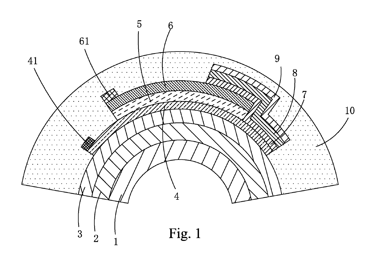 Thin-film transistor having oxide semiconductor channel layer vertically exending along lateral sides of source electrode, separation layer, and drain electrode and array substrate including same