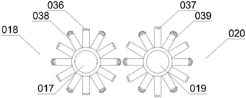 Efficient multistage crushing solid waste treating device