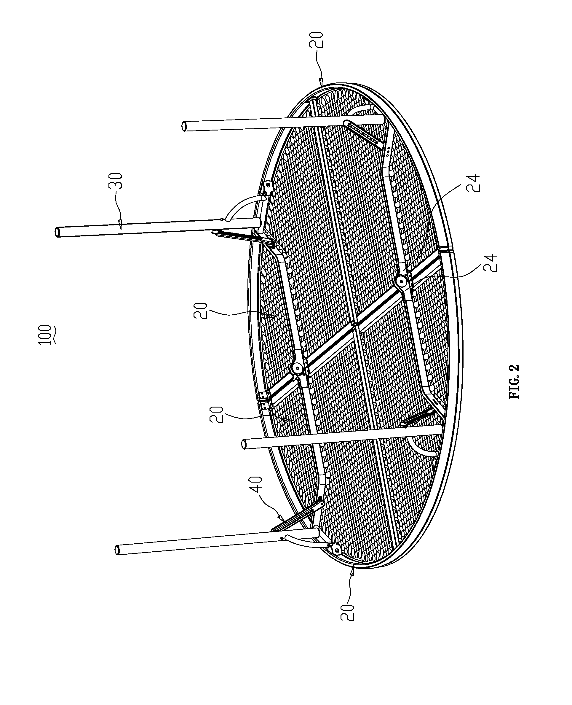 Folding round table