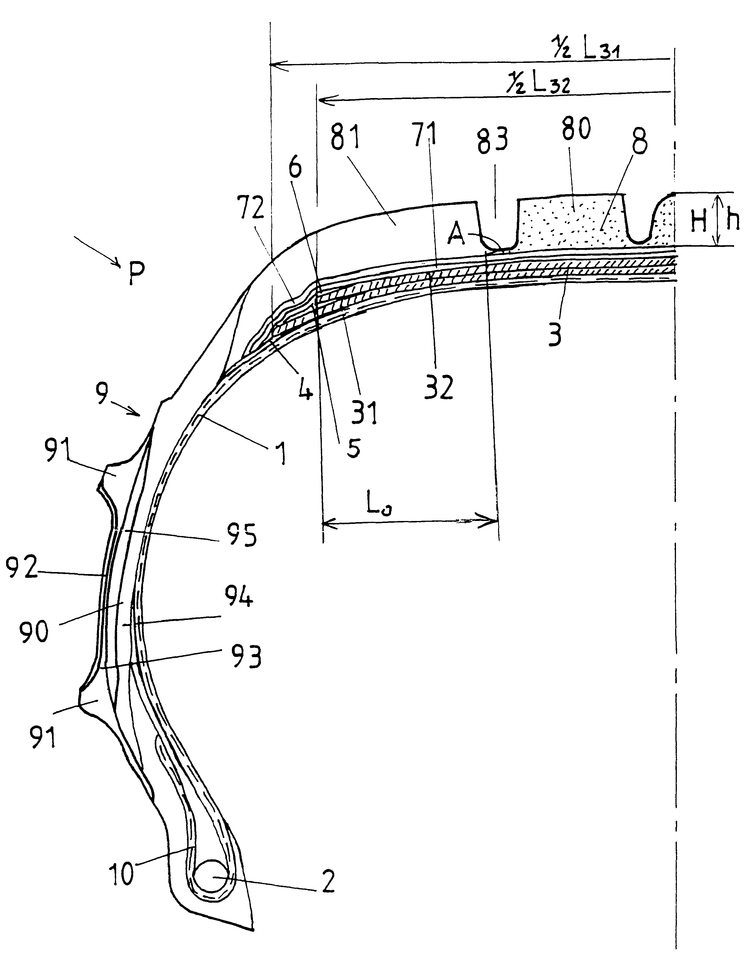 Tire with color compounds