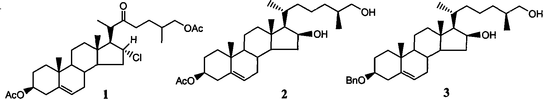 Complete E/F ring-opening synthesis process of 26-chloro-3beta, 16beta-diacetyloxy-22-one-(5-) cholestane (cholestene) with sterioside