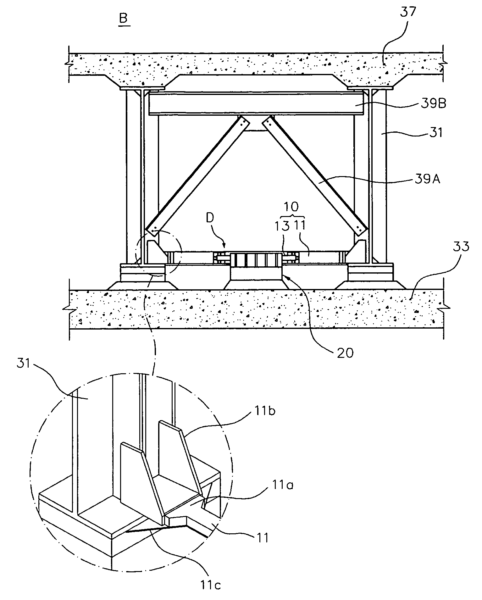 Girder bridge protection device usin sacrifice means