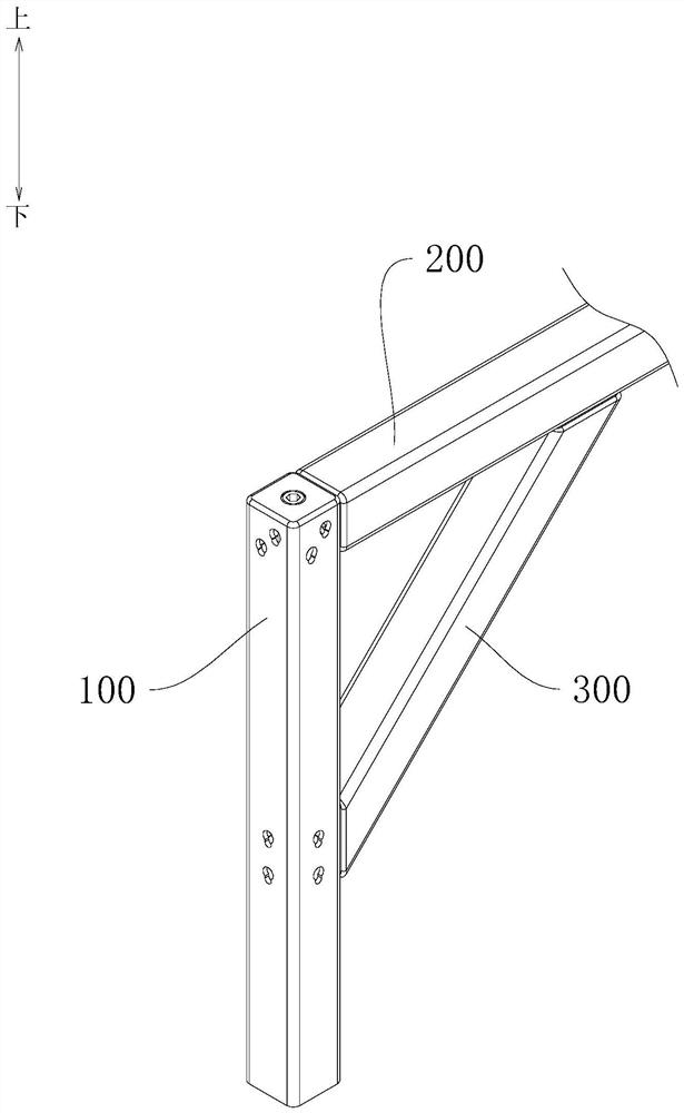 Base frame connecting structure and temporary stage base frame