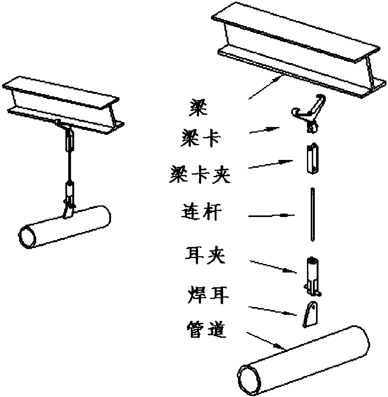 Intelligent supporting hanger integration design system