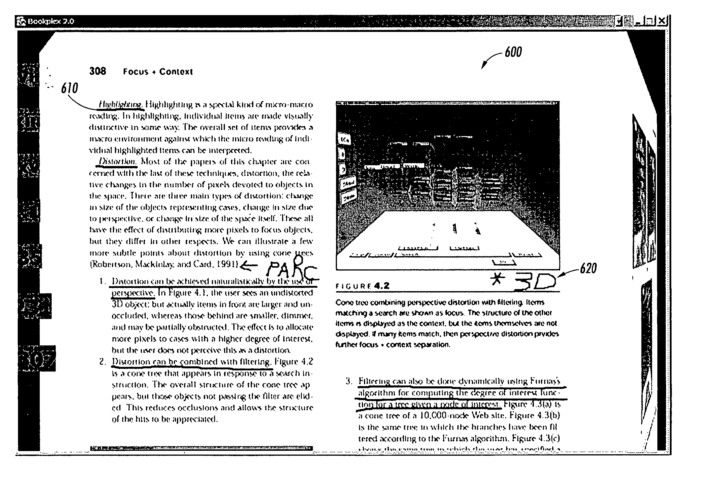 Systems and method for annotating pages in a three-dimensional electronic document