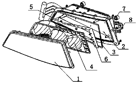 Cargo truck head headlamp