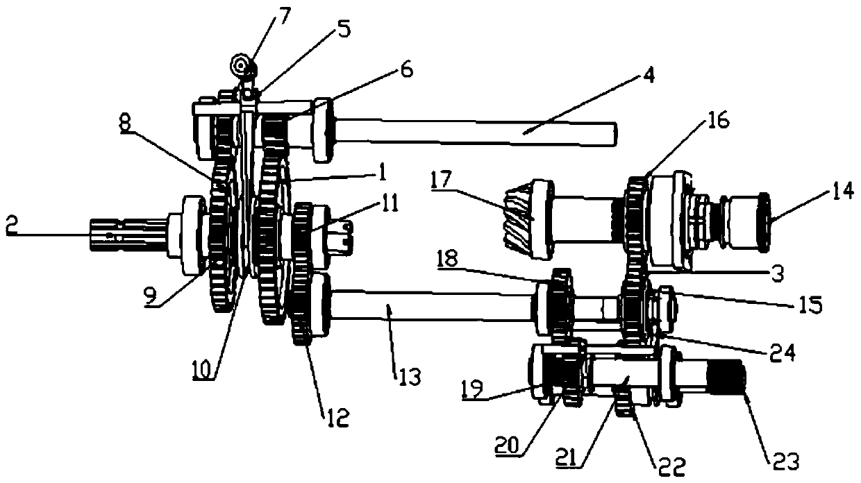 A tractor dual power input realizes controllable multi-directional power output device