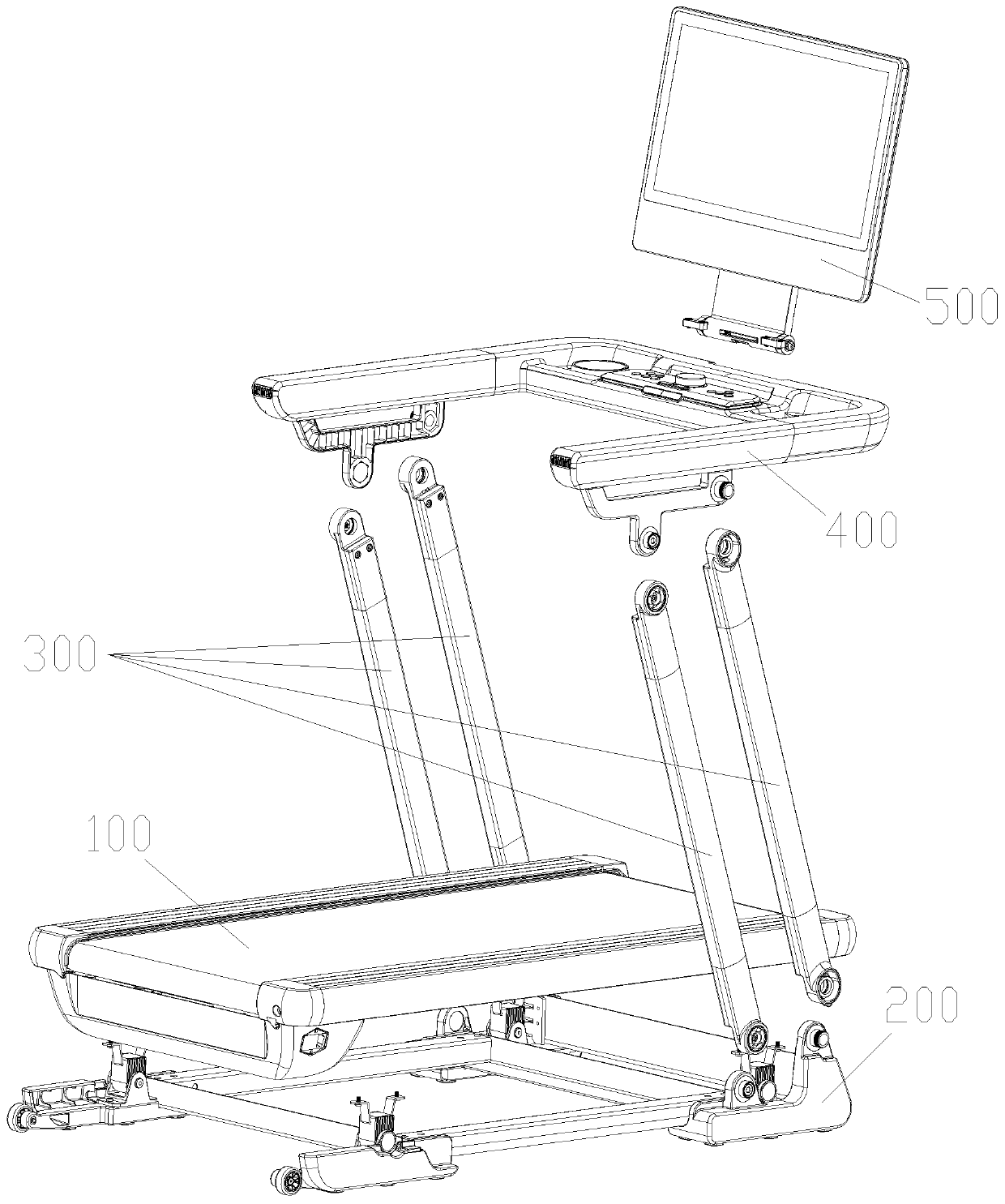 Non-welding modular assembly type treadmill and assembly method thereof