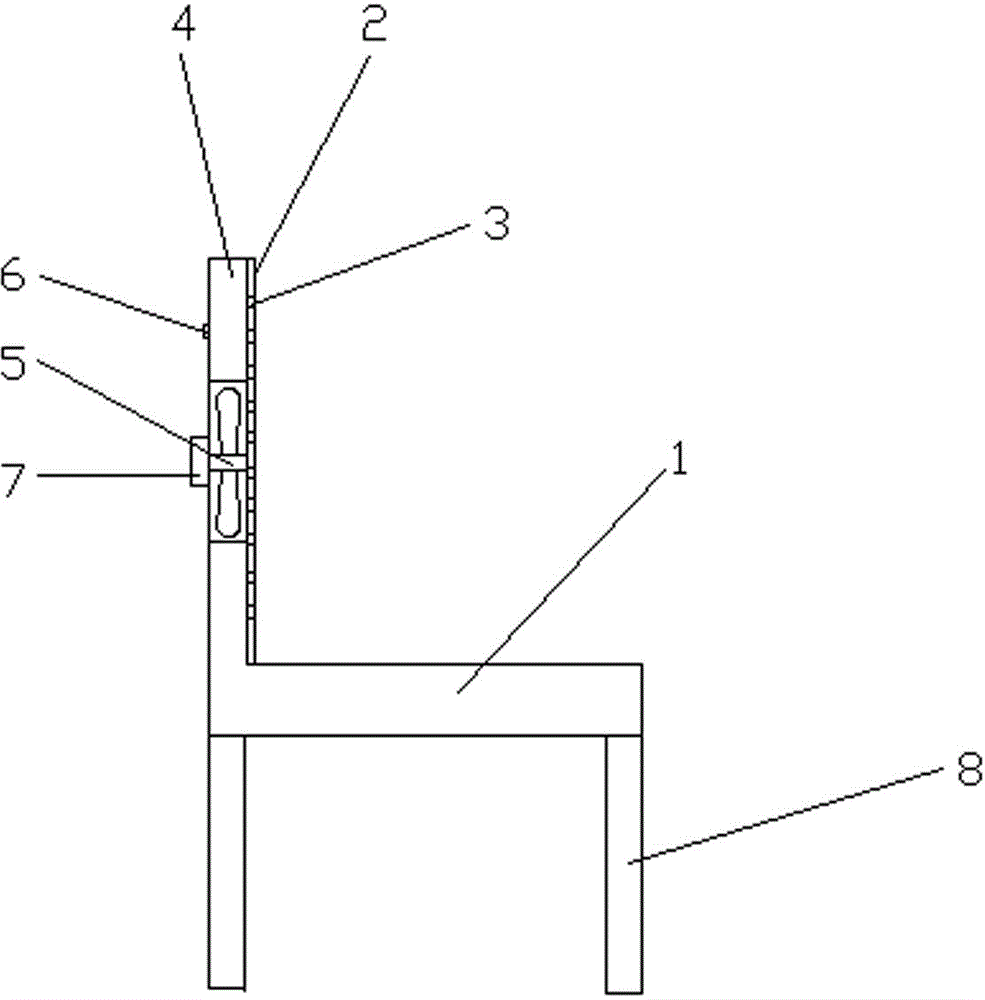 Backrest chair with fan structure