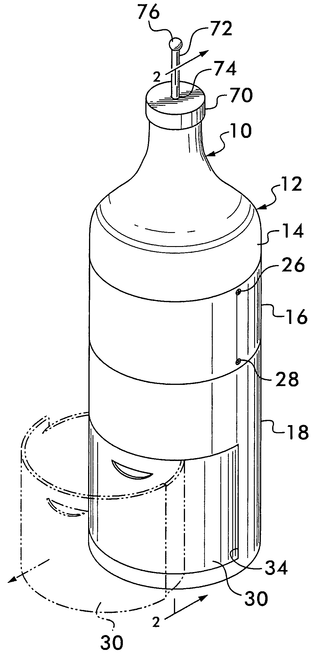 Bottle shredder having a bottle shaped housing