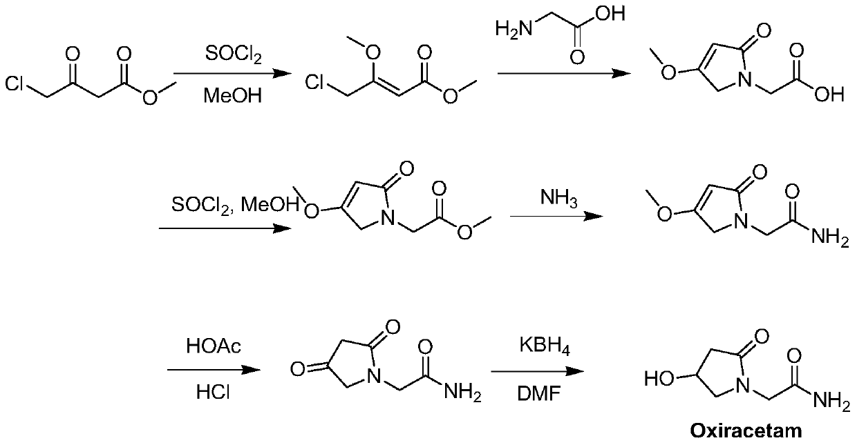 A kind of method for preparing oxiracetam