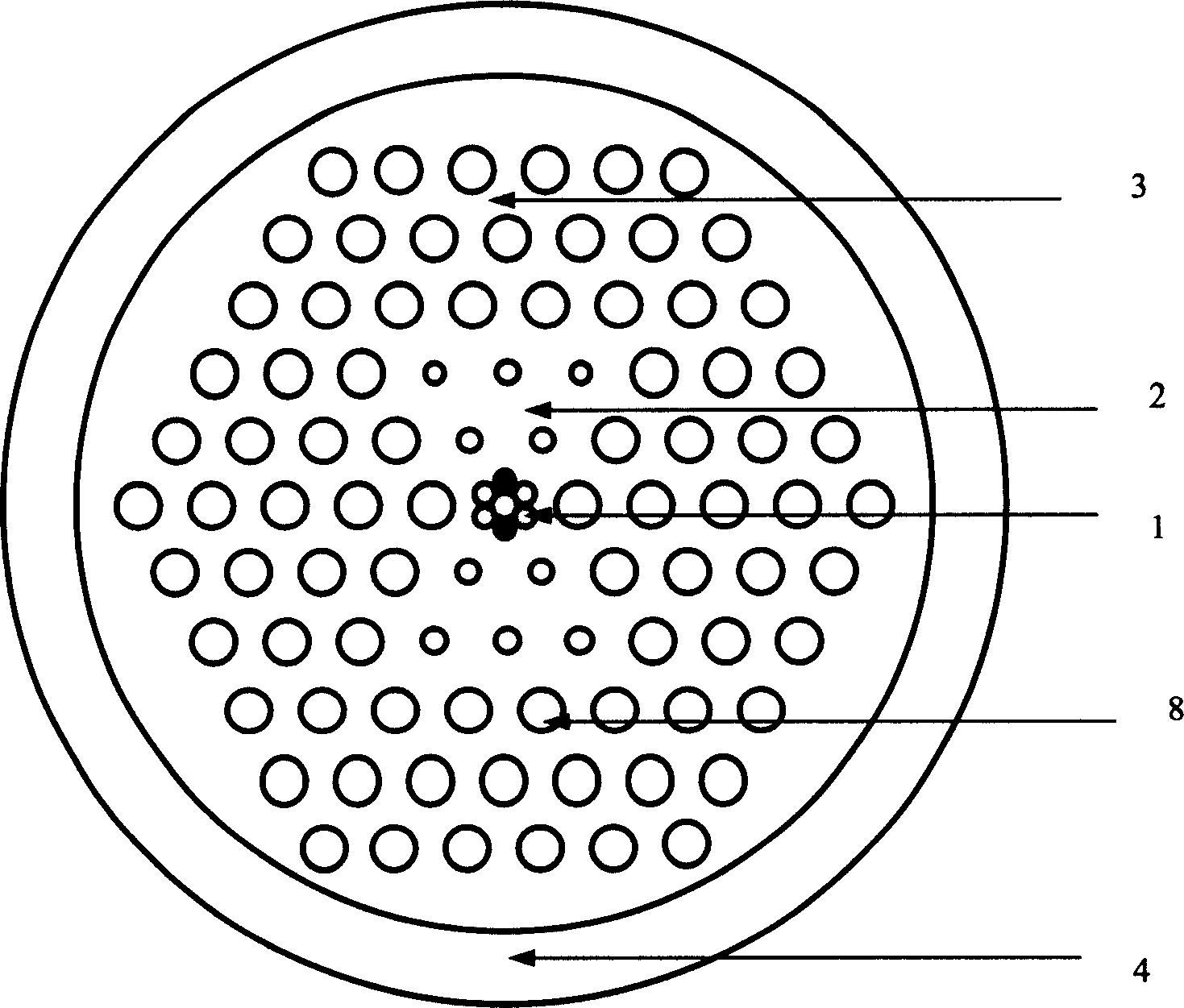 Double-refraction microstructure optical fiber and its mfg. method