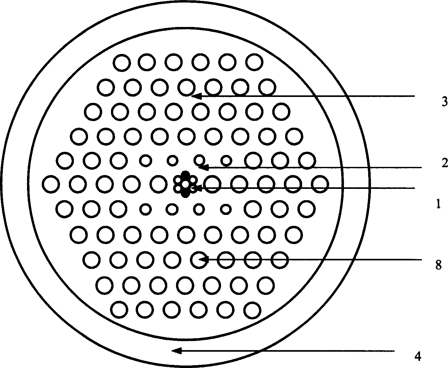 Double-refraction microstructure optical fiber and its mfg. method