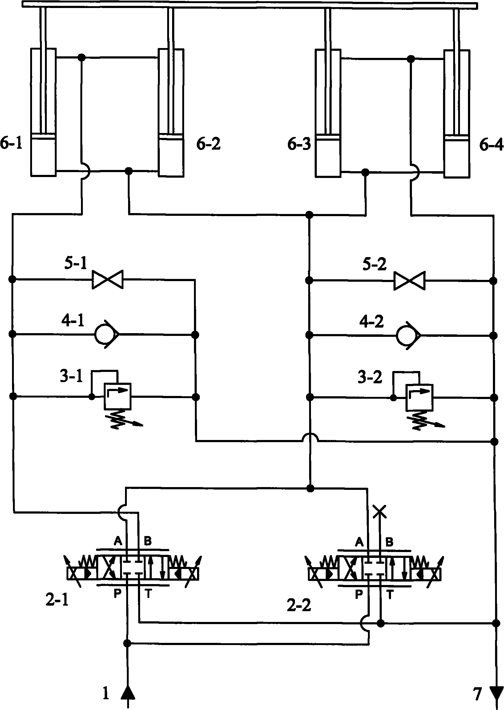 Hydraulic parallel driving system for fore-and-aft lifting of forging manipulator